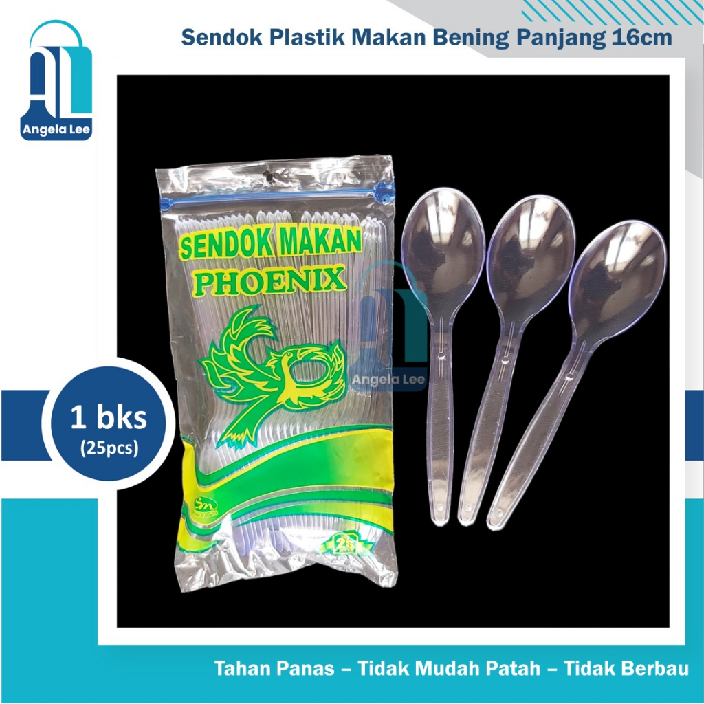 Sendok Makan Plastik Bening PHOENIX isi 25 pcs Kualitas Bagus