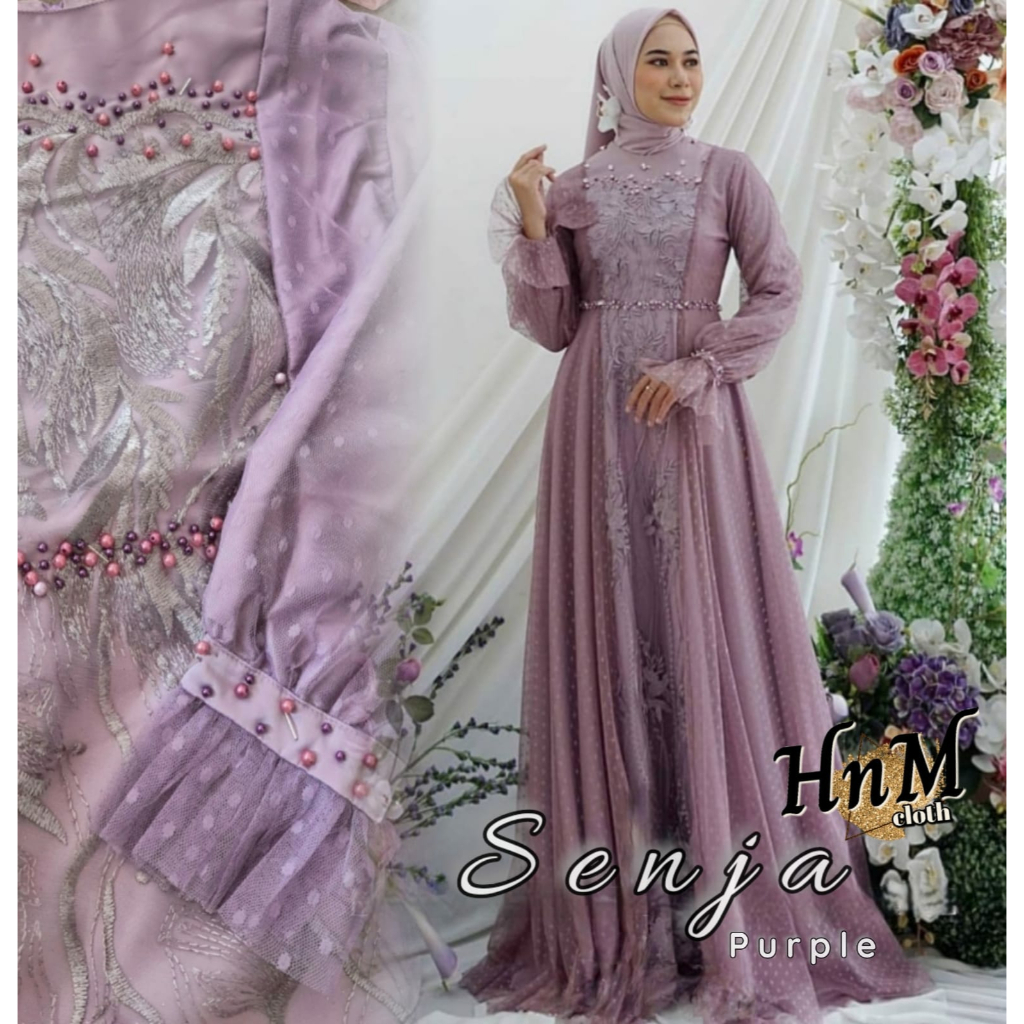 Dress Pesta Hm Senja Maxi Fashion Muslim Kekinian/Gamis Kondangan/