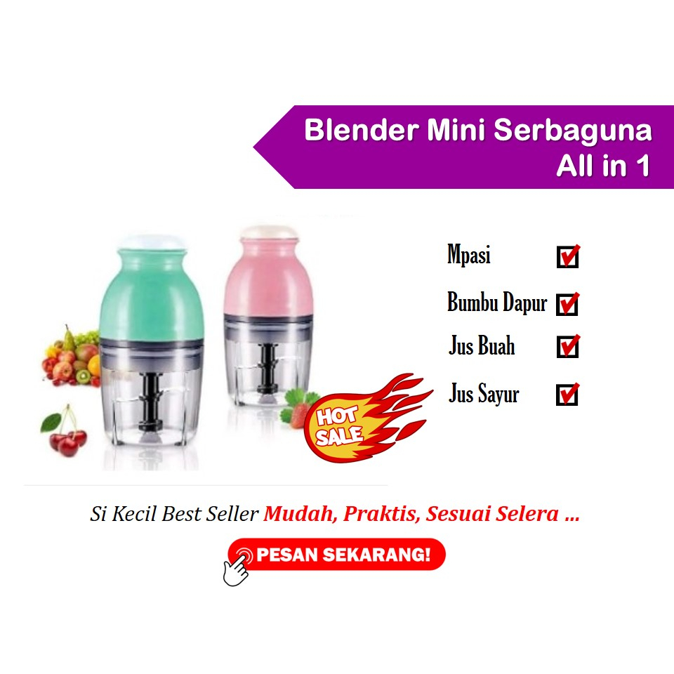 Blender Kapsul Gsf 4077 Serbaguna Mini Tiktok Shop Untuk Jus Buah Wortel Daging Mpasi Bumbu Kering W