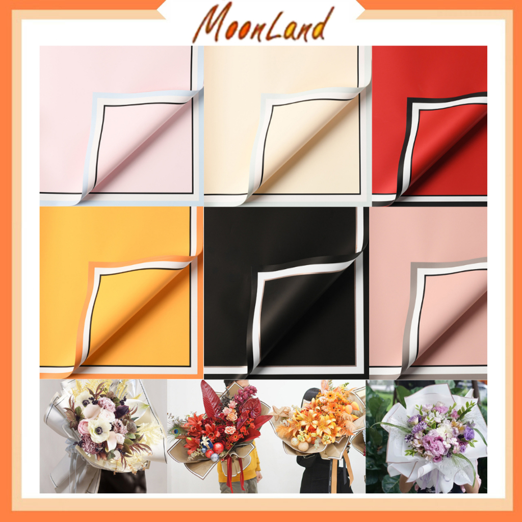 

Flower Wrapping Paper Varian List Gold Frame Transparan Kertas Buket Bunga Cellophane Florist Kertas Kado KB6102