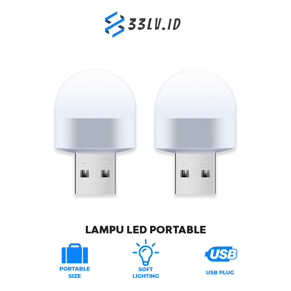 【33LV.ID】Lampu Mini USB Portable Kecil Bohlam Led Terang Lamp Darurat Emergency 1Pack Isi 10pcs