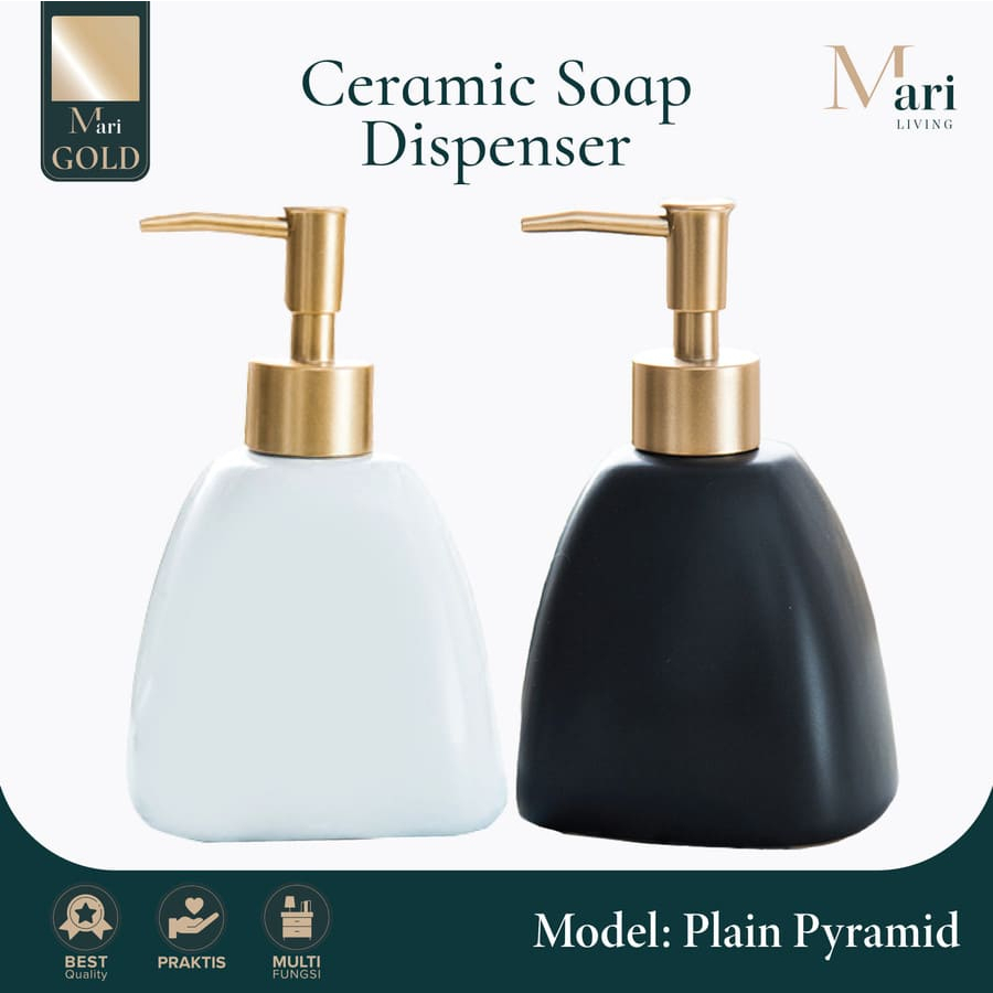 Pyramid Soap Dispenser Bottle Pump - Luxury Ceramic Soap — MARI