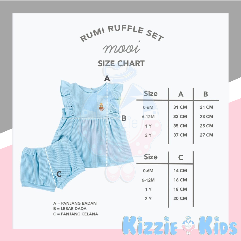 Mooi Setelan Anak Perempuan RUMI Ruffle Set