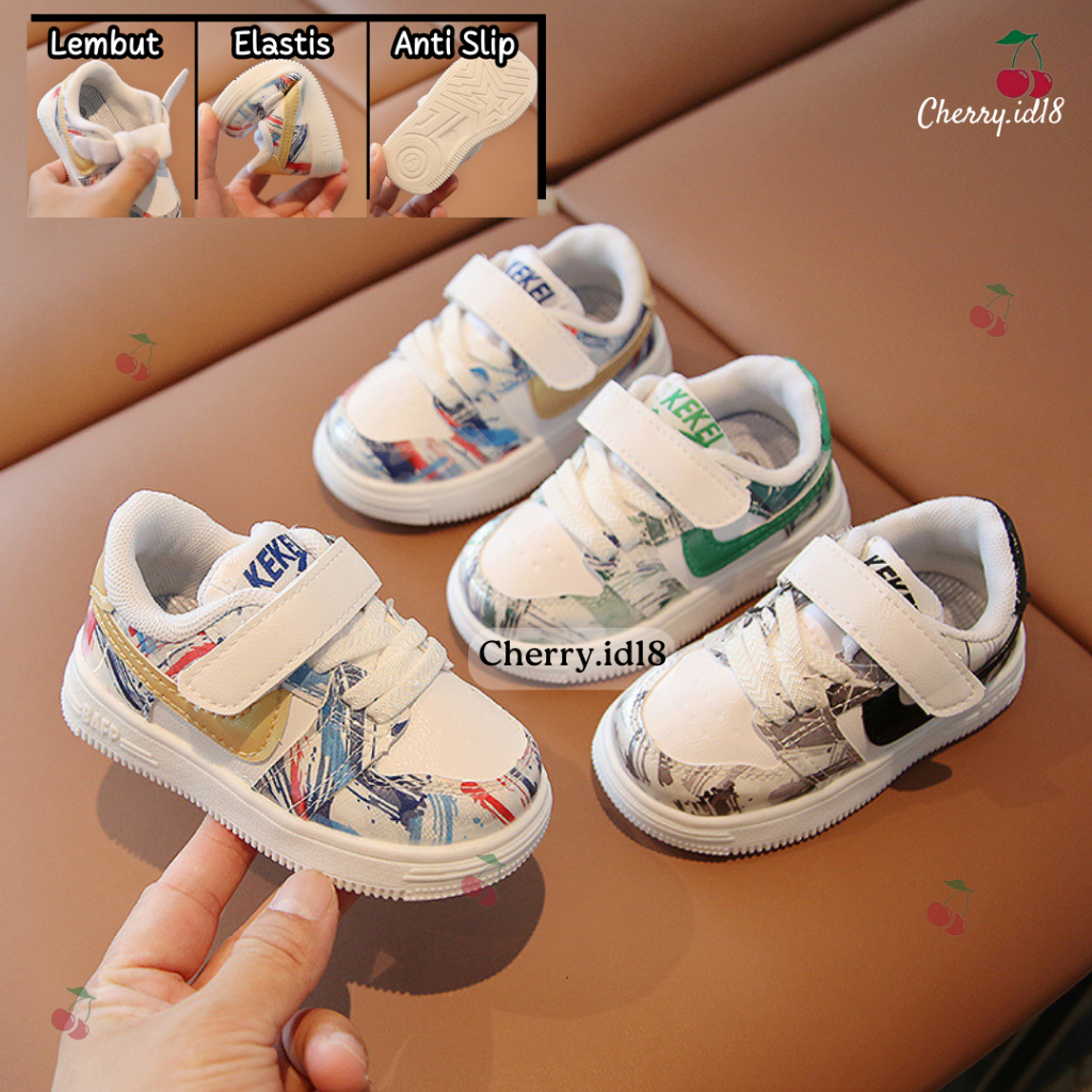 Cherry COD 6bulan - 2 tahun Sepatu Sneakesr Anak Import / Sepatu Anak Laki Laki / Sepatu Anak Perempuan LX07