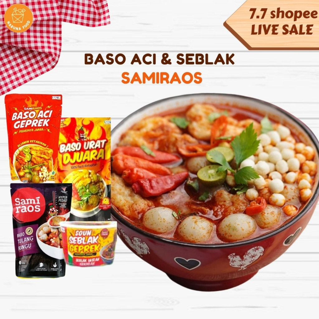 PROMO Baso Aci Geprek Samiraos Tulang Rangu Original Bakso Aci Samiraos Baso Geprek Samiraos Makanan Ringan Instan Murah Halal Laris Viral Cemilan Pedas