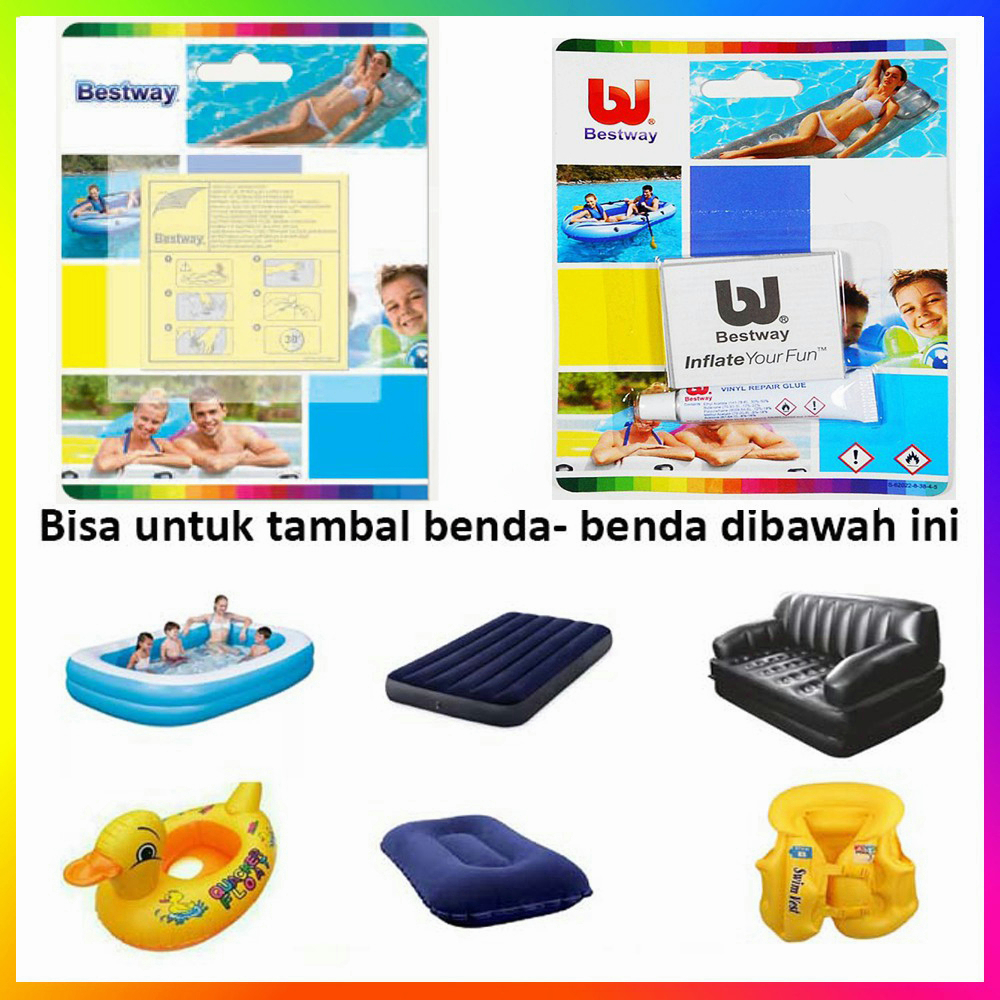 Lem Tambal Kolam Renang Pelampung Kasur Angin / Repair Kit Bestway - OPP Bag