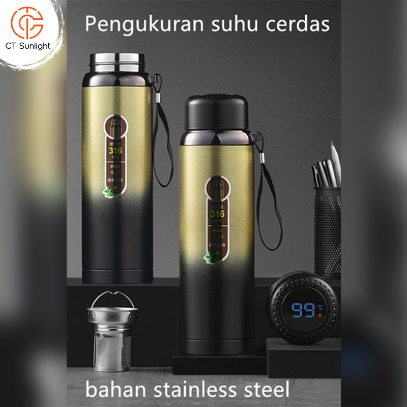 Stainless steel kapasitas 1000ml termos  pot pria dan wanita dewasa teh portabel perjalanan rumah kantor cangkir air