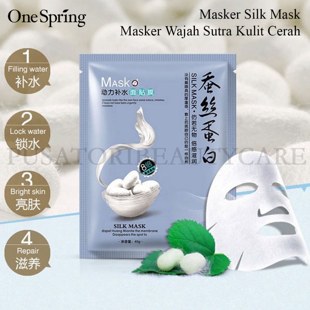 ONE SPRING Masker Silk Mask Masker Wajah Sutra Kulit Cerah