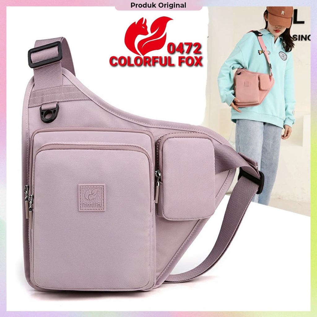 Oceansky - COLORFUL FOX 0472 Original import tas pinggang wanita nilon waterproof tas selempang wanita