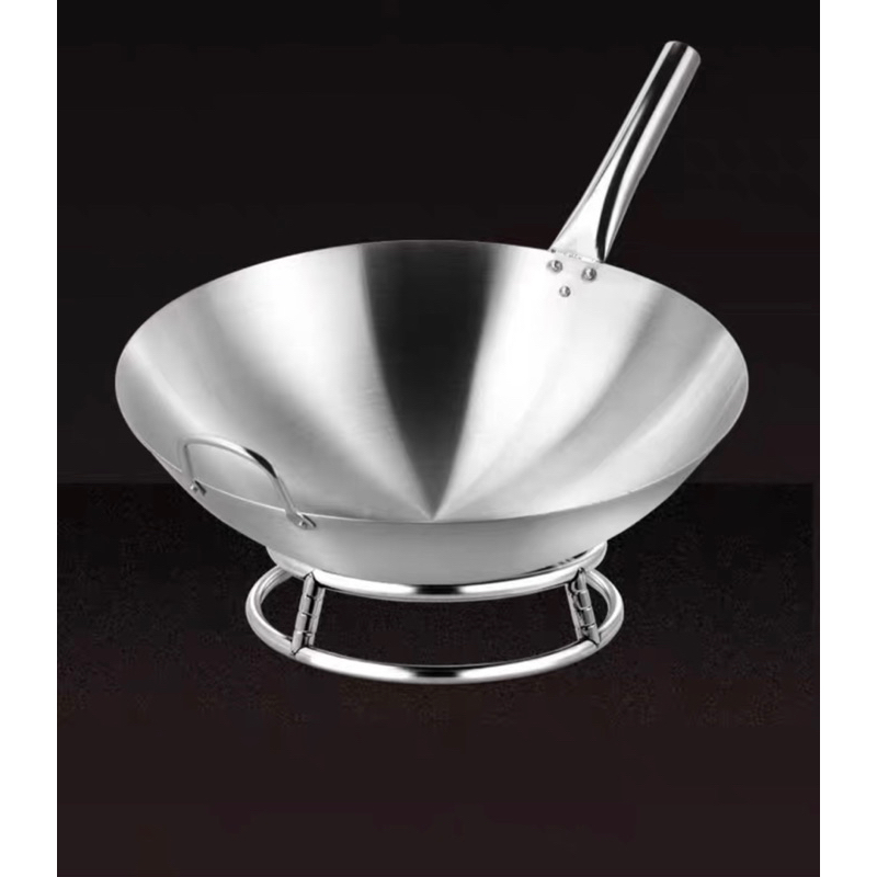 WAJAN PENGGORENGAN GAGANG STAINLESS PREMIUM- KUALI WOK PAN PENGGORENGAN - KUALI ANTI LENGKET TEBAL KUALITAS PREMIUM