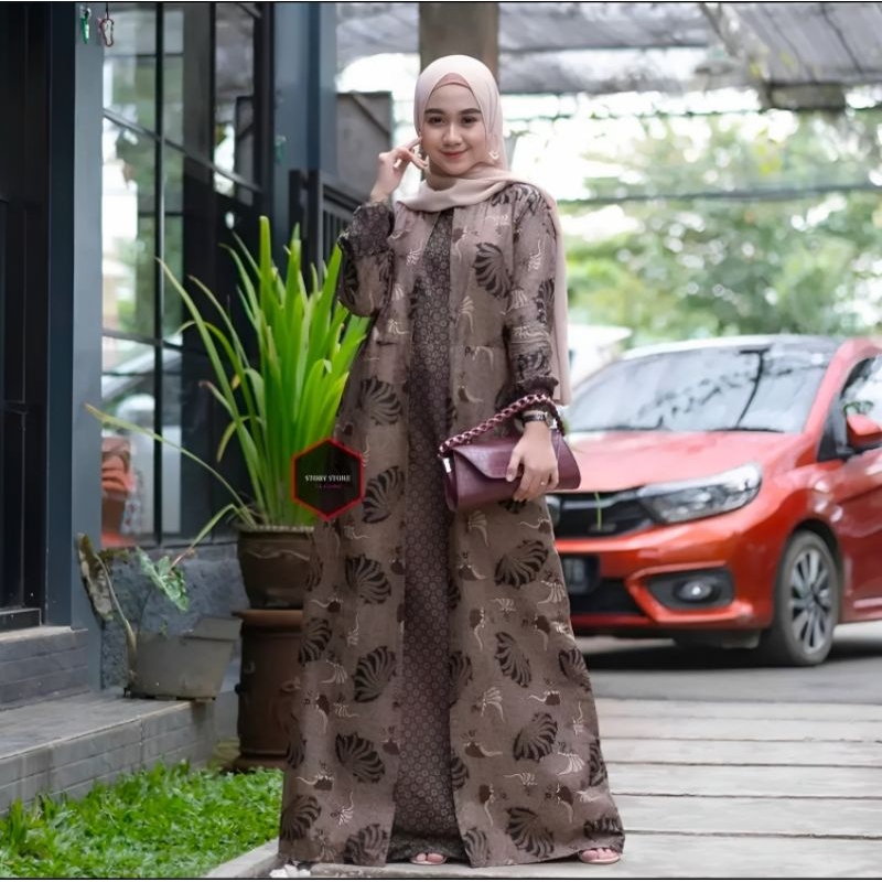 BAJU GAMIS BATIK WANITA JUMBO / DRESS BATIK MOTIF SONGKET
