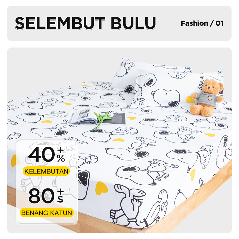 Sprei motif bahan katun halus termurah ukuran 160CMX200CM free sarban NTSJT