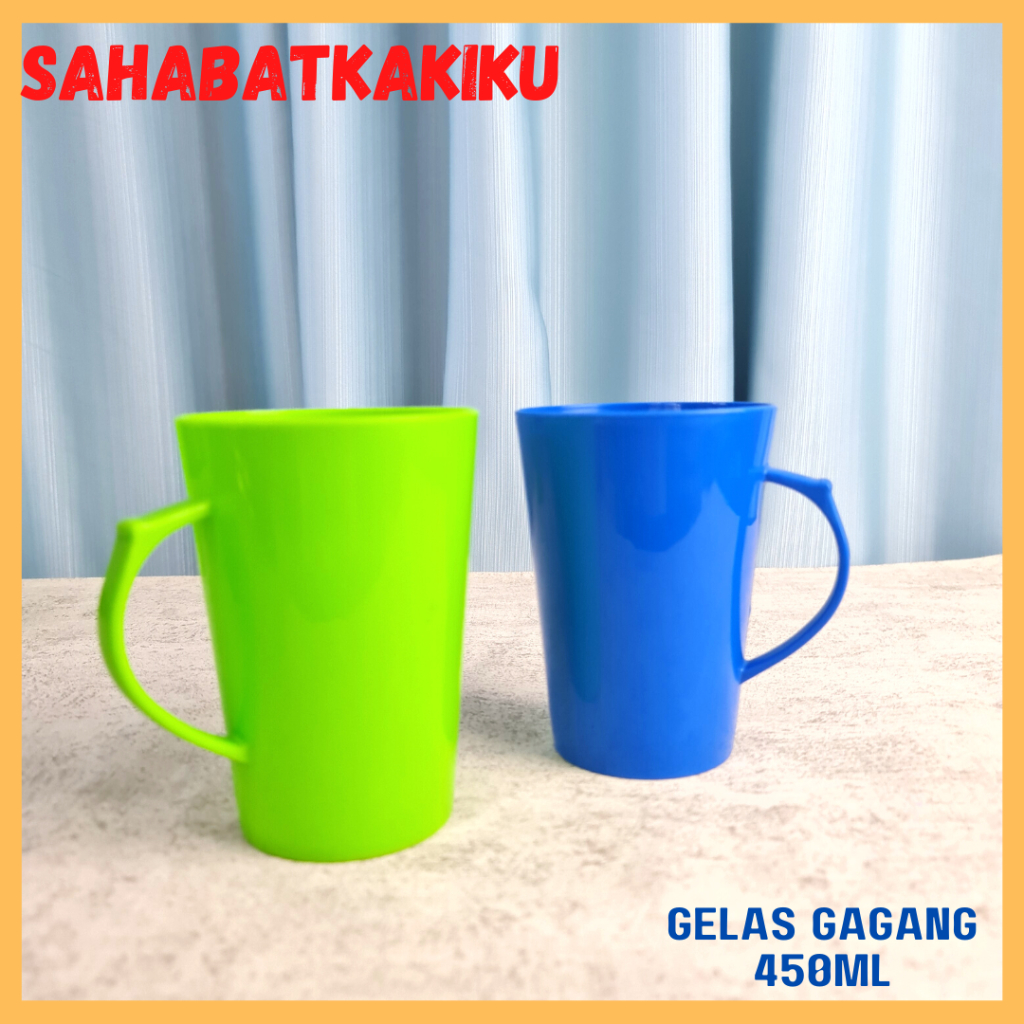 Gelas Plastik Gagang / Gelas Plastik Serbaguna / Gelas Kopi Gagang 450ml