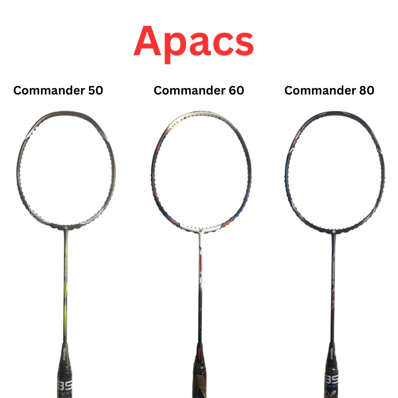 Raket Badminton APACS NEW COMMANDER 50 60 dan 80 kuat 35 LBS ORI