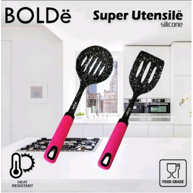 BOLDe Super Utensile Silikon Skimmer Turne Sloted Turner Blackpink BOLDE  Spatula  Sutil