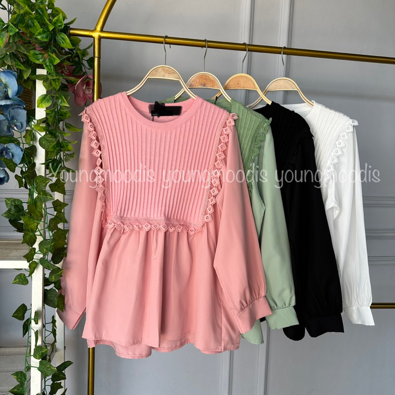 youngmodis Helena blouse rajut mix katun import