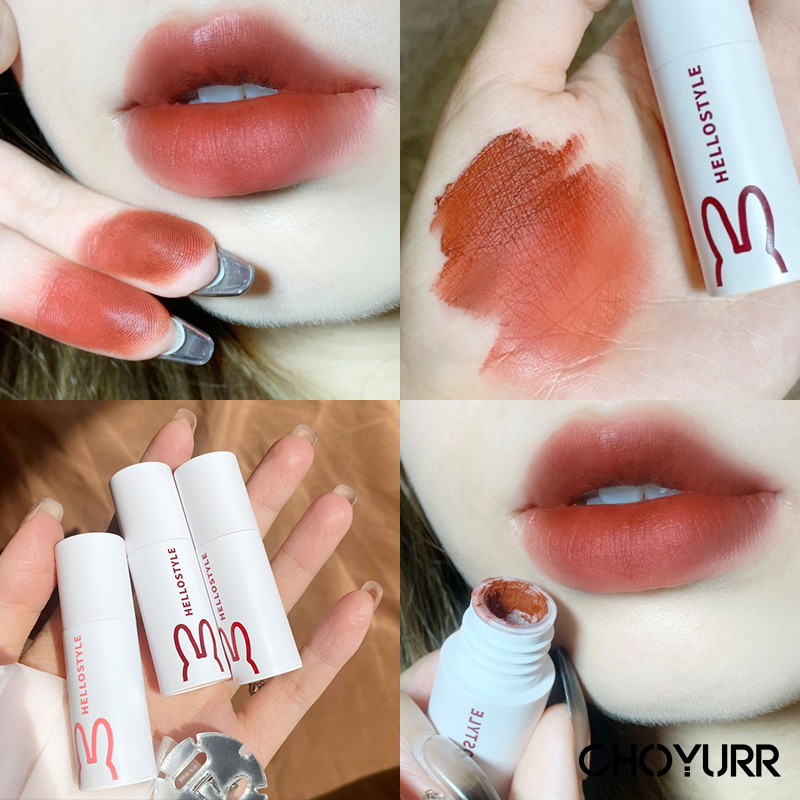 【COD】HELLOSTYLE  Lip Cream Kelinci Putih Kecil Velvet Matte Long Lasting Lipstick-CH