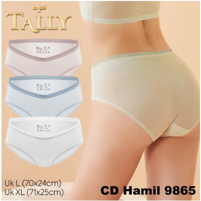 Celana Dalam Hamil TALLY 9865 Hipster dibawah Perut Bahan Seamless Pori Muat Kehamilan 0 - 9 Bulan Maternity CD Low Waist