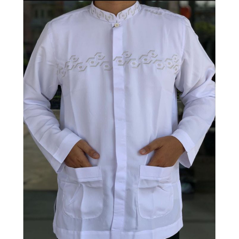 KOKO PUTIH BORDIR LENGAN PANJANG AL-ZAHRA