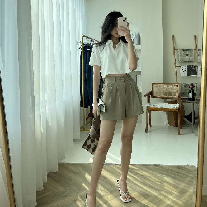 Ricco Shorts - Celana Pendek Wanita - Basic Pants - Short Casual Korean