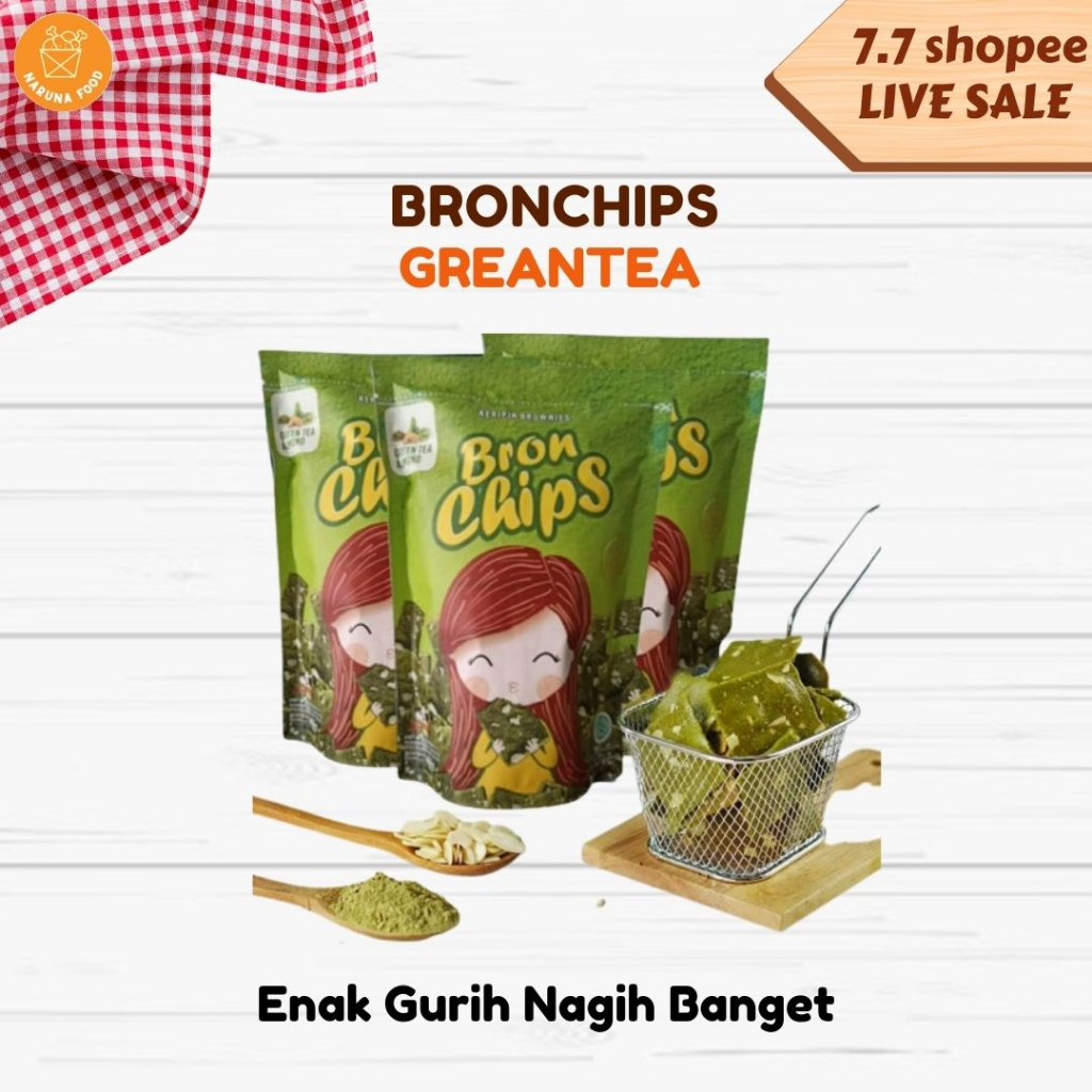 PROMO  BronChips varian lengkap keju mocachino kacang greantea camilan manis renyah makanan ringan brownies kering