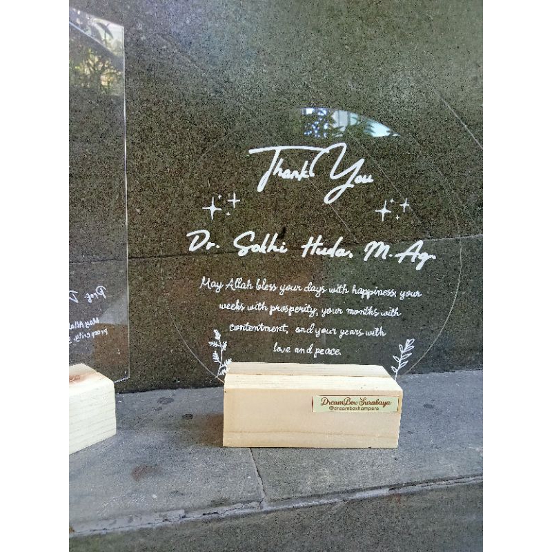 Akrilik Custom Kado Kenang-kenangan Terimakasih Souvernir Hadiah untuk Dosen Guru