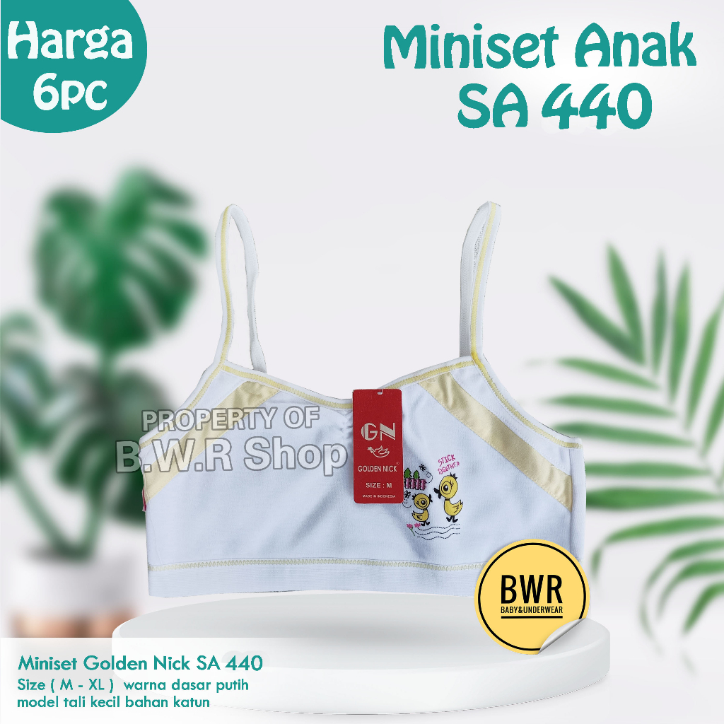 [ 6pc ] MINISET GOLDEN NICK SA 440  | Kaos Dalam Anak Remaja Tali Kecil  SA440 - Bwr