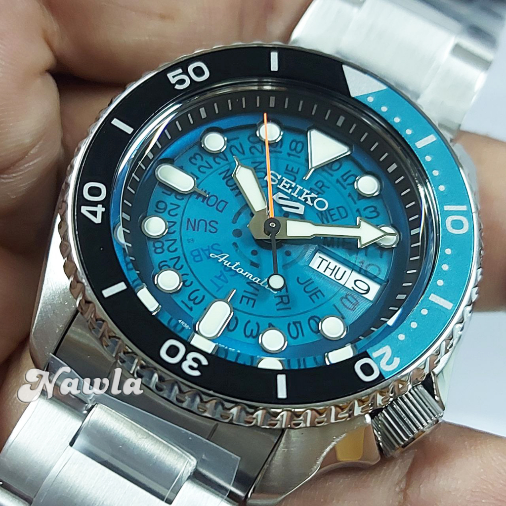 Seiko 5 Sports SRPJ45K1 Skeleton Blue - Jam Tangan Pria SRPJ45