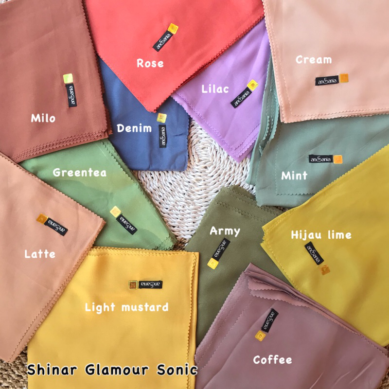 SHINAR GLAMOUR SONIC ANSANIA SQUARE / HIJAB JILBAB SEGIEMPAT SINAR COTTON LUREX LASER CUT