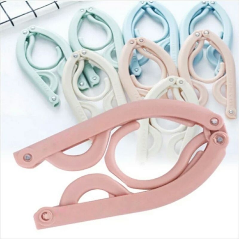 AS Hanger Lipat Gantungan Baju Centelan Jemuran Pakaian Baju Syal Hijab Foldable Hangers For Travel Portable Sebaguna Travelling