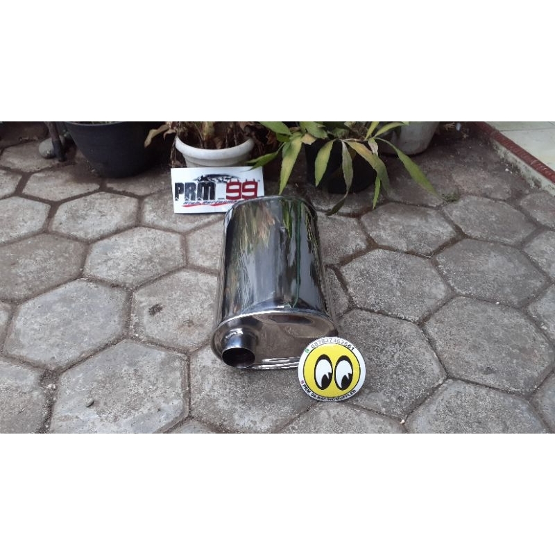 resonator peredam knalpot standar mobil sedan material stainles steel