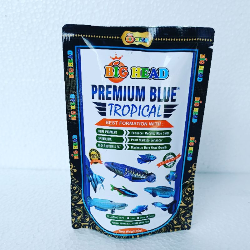 PAKAN BIG HEAD PREMIUM BLUE 50 GRAM pakan colour booster ikan hias akuarium penambah warna ikan hias aquarium