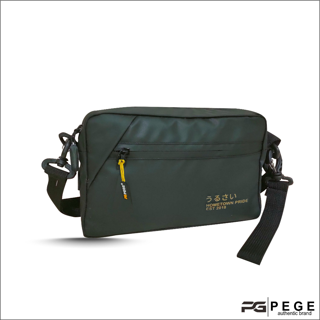 Tas Selempang Bahu Pria Waterproof AntiAir PEGE Oghio Model 2in1 Slempang Dan Pouch Kasual - PG 8965