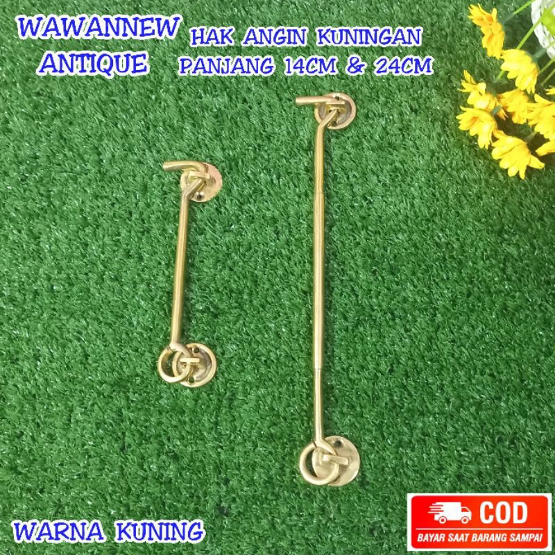 Hak Angin Jendela Kuningan Antik Murah Motif Polos 24cm