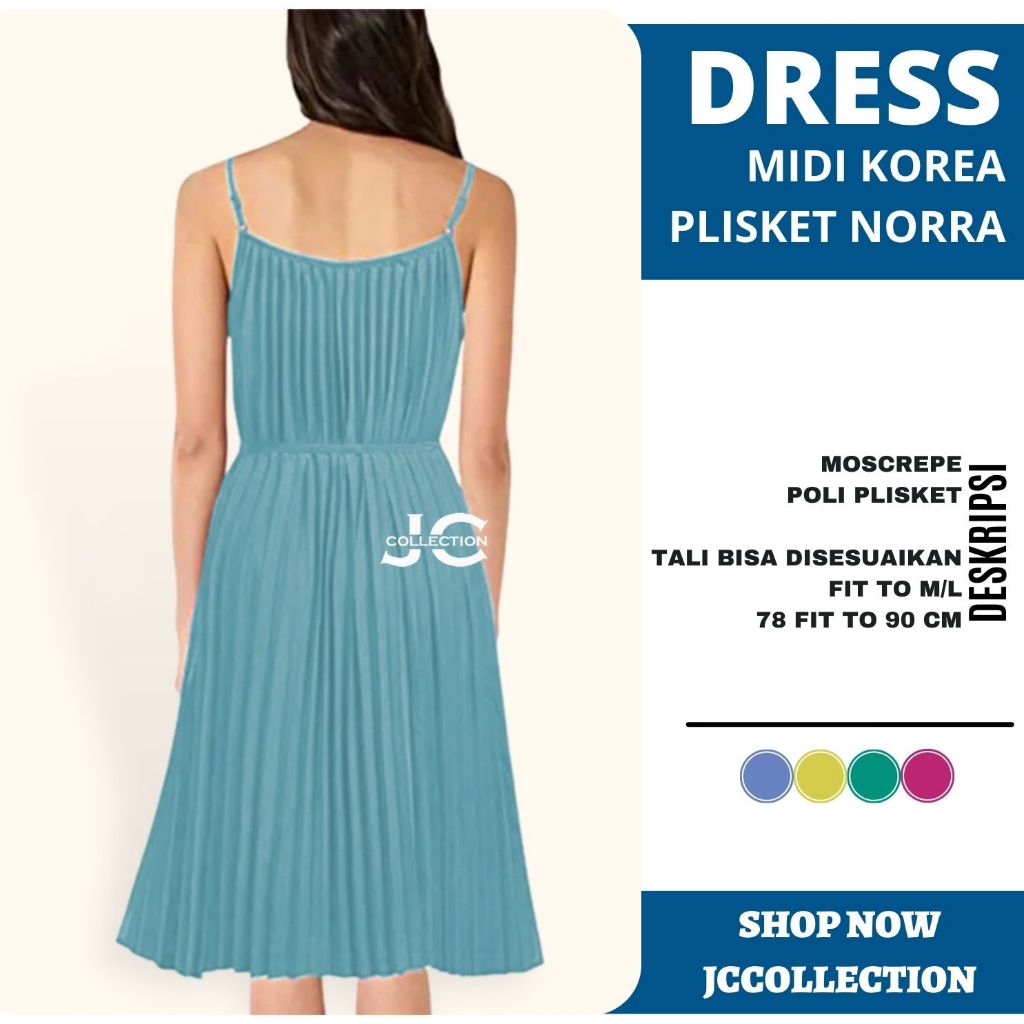 Dress Camisoles sexy plisket Tali kecil Wanita Gaya Korea NORRA - JCCollections