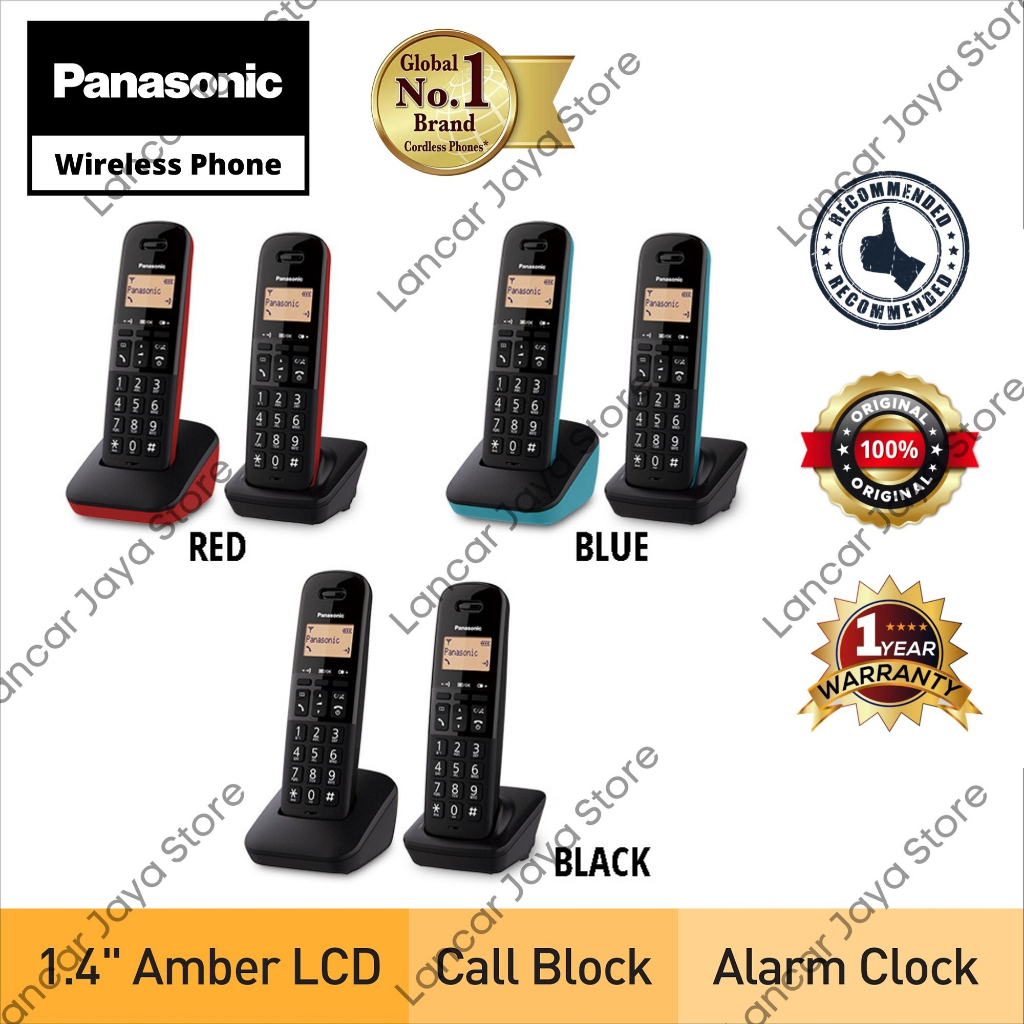 Telephone Wireless Cordless Phone Panasonic KX-TGB312 - Merah