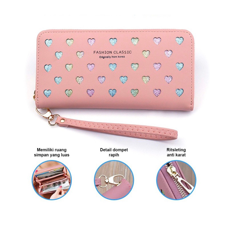 DOMPET PANJANG WANITA KOREA DOMPET KARTU PANJANG