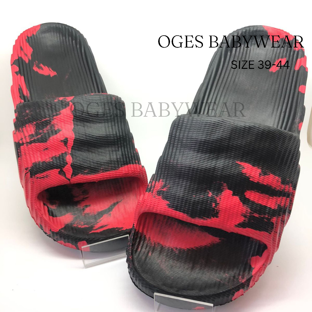 OGES - Sandal Slide Pria Motif Warna Loreng Karet Size 39-44