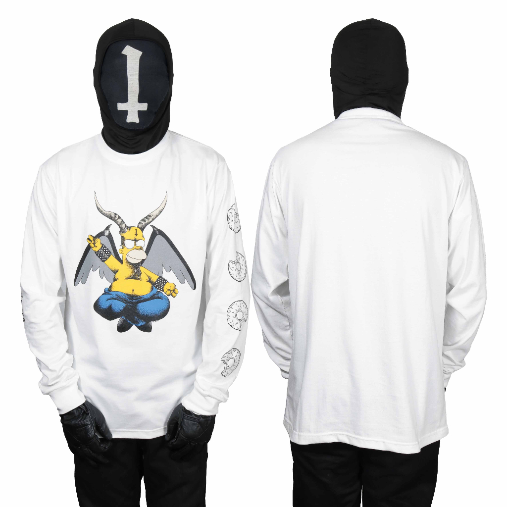 Heretic - Long sleeve Tees - Baphomer White