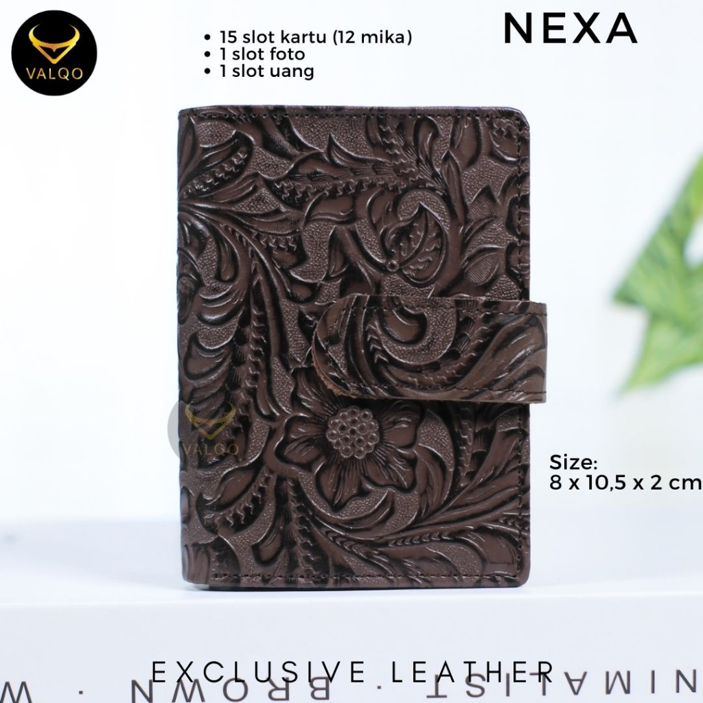 [VALQO] NEXA Motif Dompet kartu Kulit sapi Wanita Pria Dompet kecil Dompet Mini