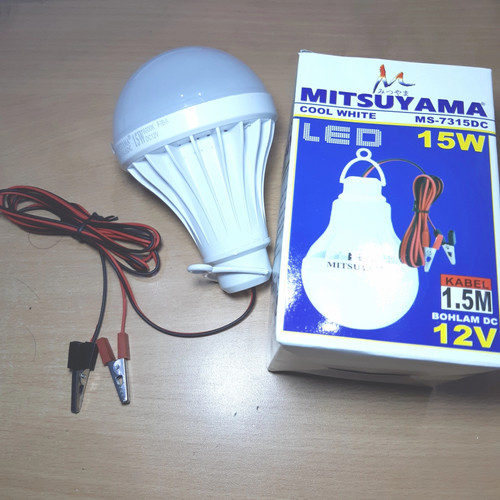 Lampu Bohlam LED DC 12v 15 Watt Mitsuyama Colok Aki / Solar Panel