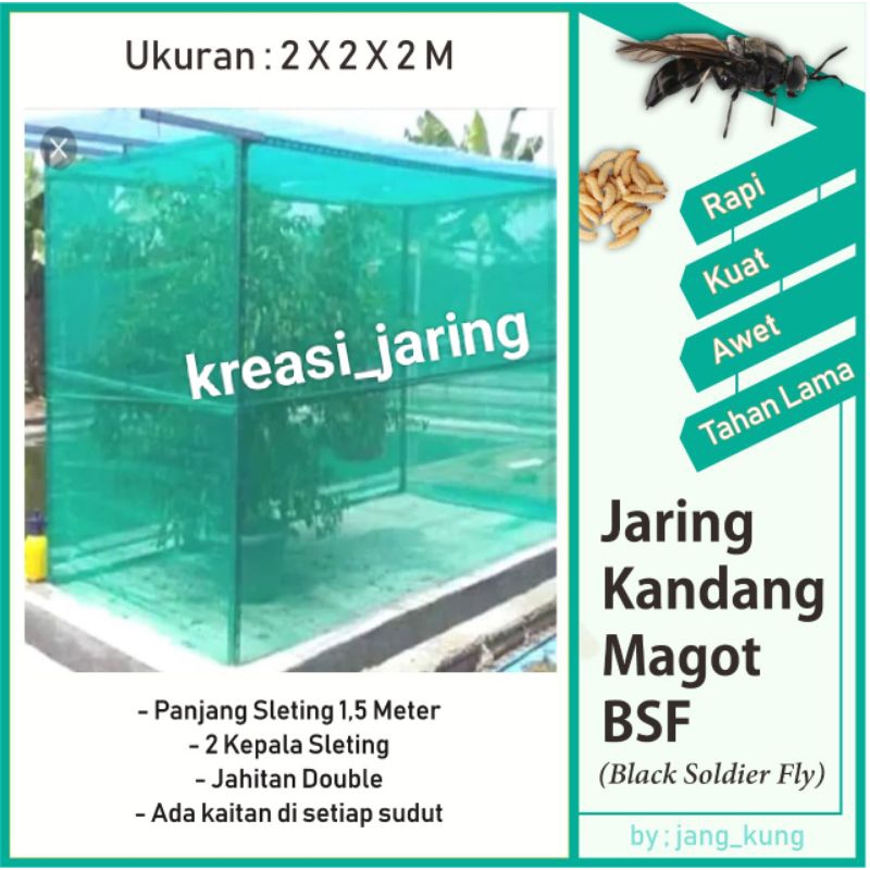 jaring kandang lalat bsf magot jaring Casa hijau murah