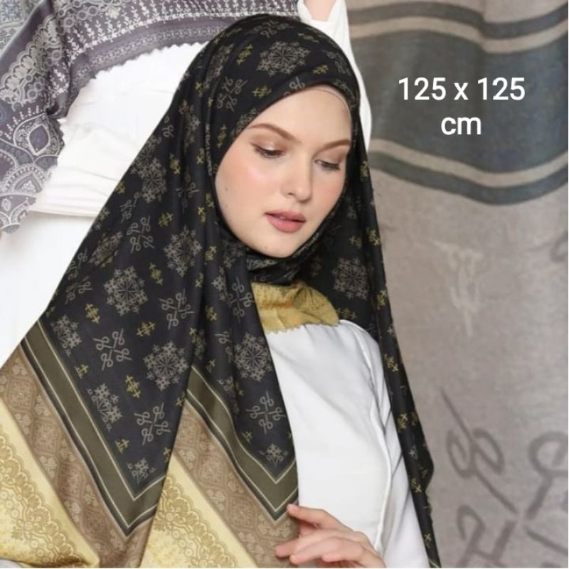 SALE HIJAB / SYARI DEOLAA HITAM / COD / KERUDUNG VOAL MOTIF / SEGI EMPAT VOAL / JILBAB TERBARU / LAS