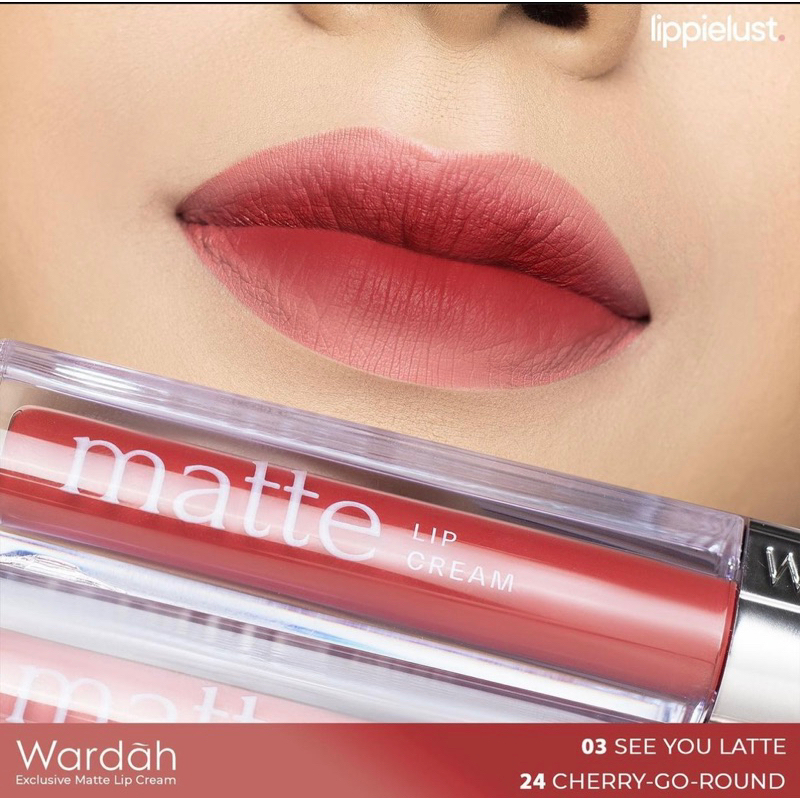 (NEW SHADE/ Warna Baru) Wardah Exclusive Matte Lip Cream with new packaging and new formula / NEW! Wardah Matte Lip Cream - Non Dry Formula, High Pigmented, SPF 20 PA++