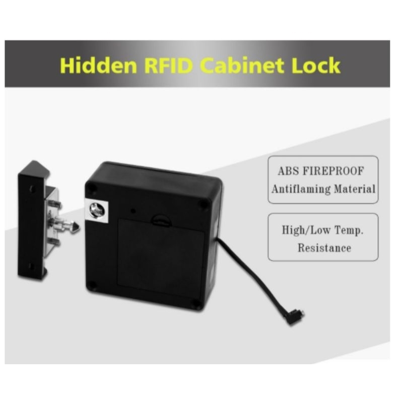 Hidden Lock RFID 13.56mhz / Kunci Laci Rahasia RFID 13.56 Mhz / Drawer Lock RFID 13.56Mhz with App. Tuya