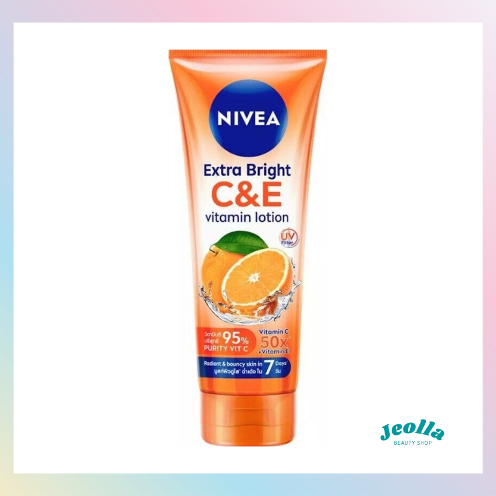 NIVEA Extra Bright C&amp;E Vitamin Body Lotion 180mL &amp; 320mL - 50x Vitamin C, Kulit Cerah Bercahaya dalam 7 hari