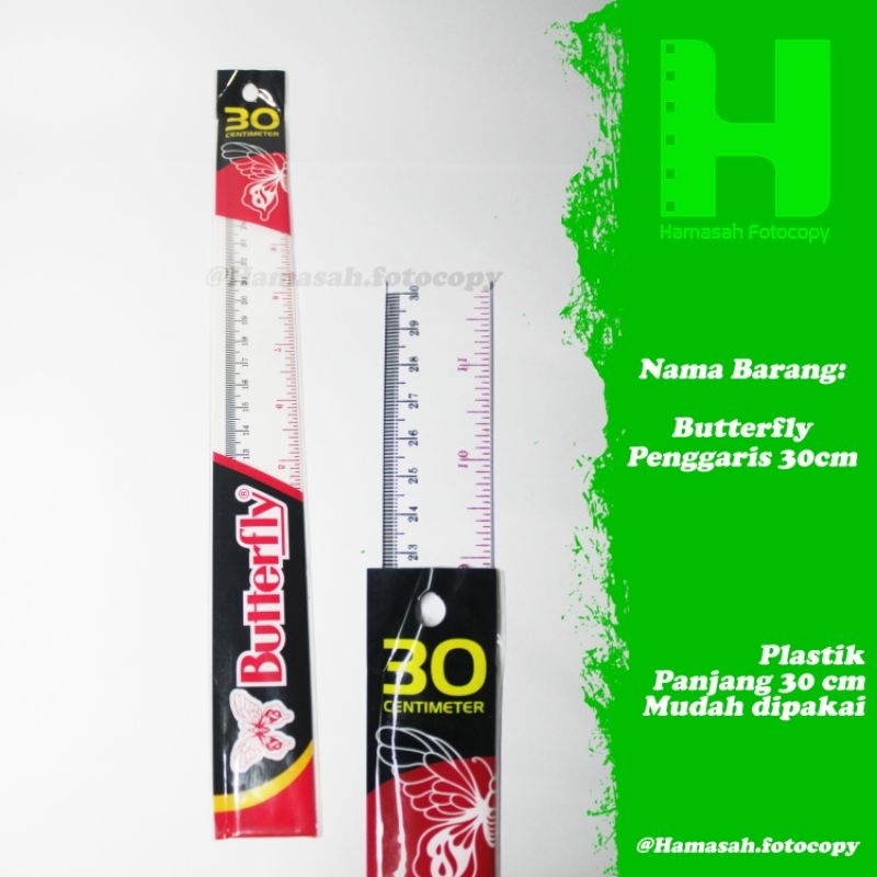 

Penggaris Lurus Plastik 30 cm Merk Butterfly