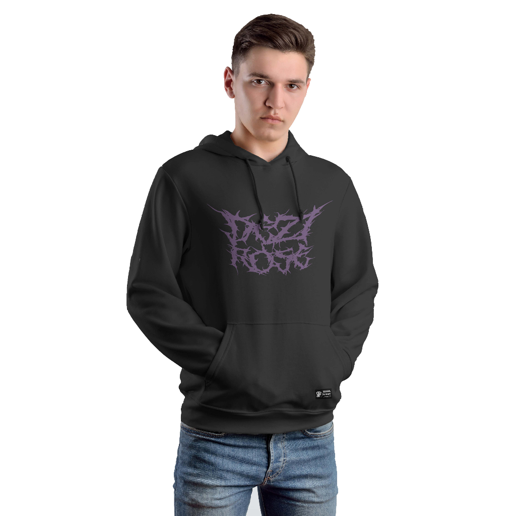 DEZIROSE - Sweater Hoodie Metal Font - Hodie Pria Distro Hitam Keren Fleece Tebal Premium Size M-XXL