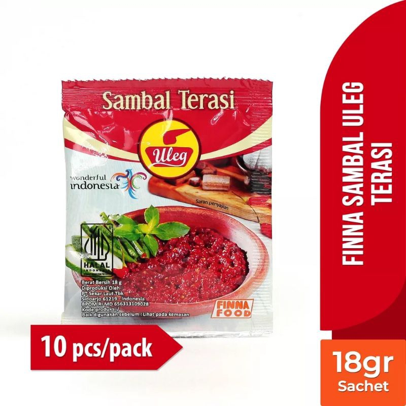 

Finna Sambel uleg terasi harga perpak isi 10sachet termurah