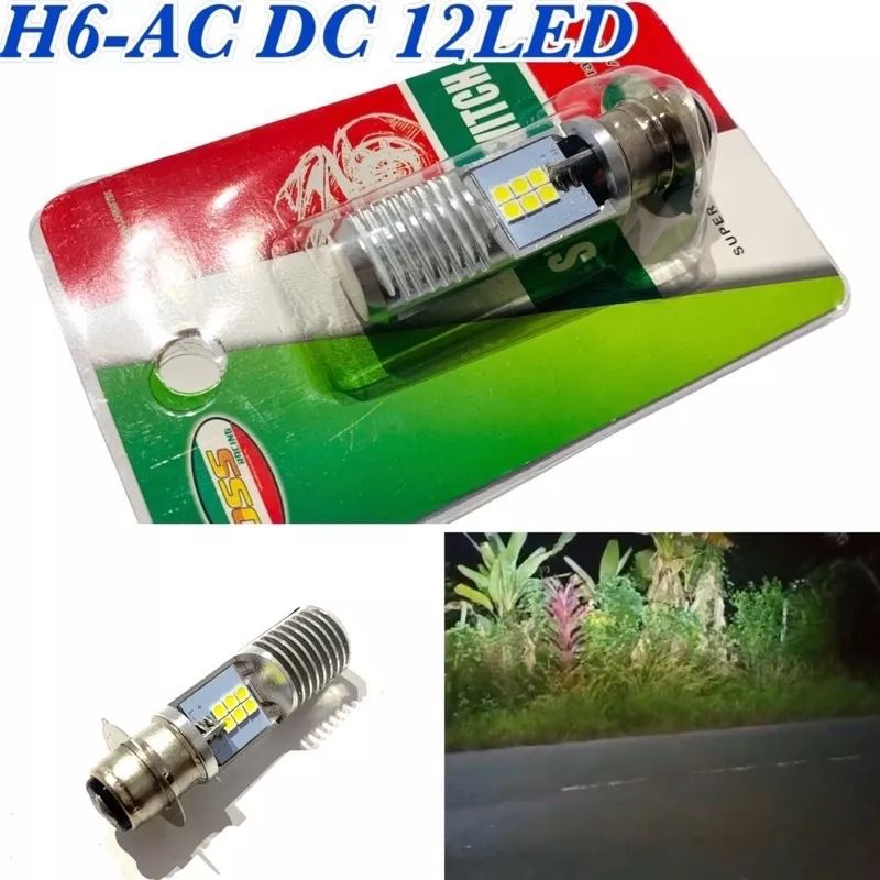 bohlam lampu LED UTAMA MOTOR AC DC Bholam lampu LED AC DC H6 2 sisi 12 MATA H6 matic Bebek universal
